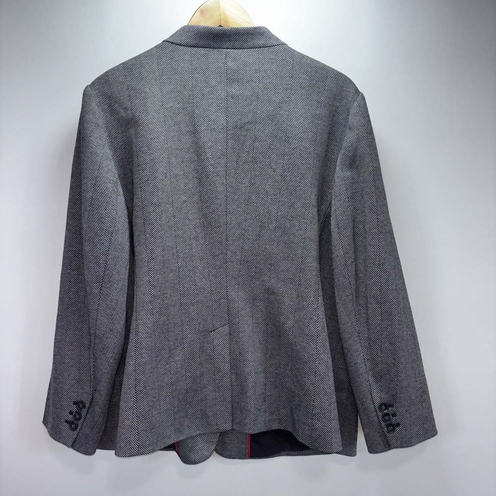Talbots Aberdeen Women's Gray Black Herringbone One Button Blazer 18W Plus - Picture 7 of 7
